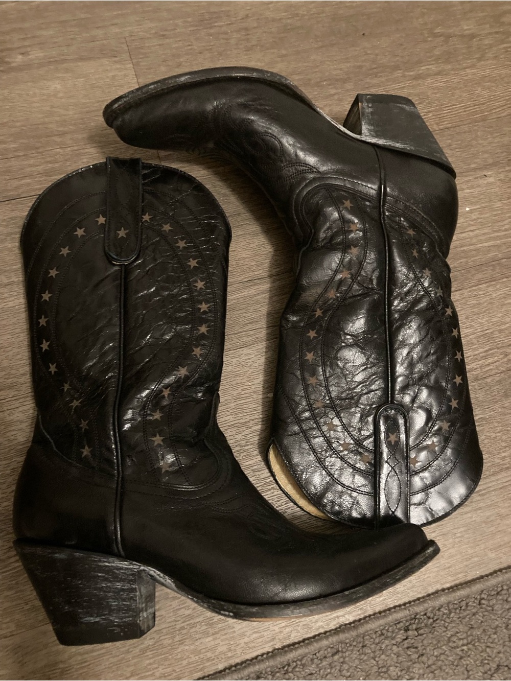 Idyllwind/Old Gringo Black Western Star-Accented Leather Boots